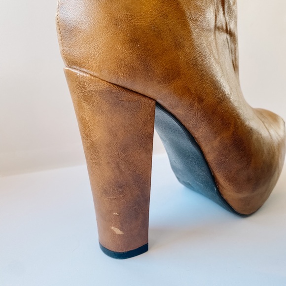 Camel Brown Platform Booties - Picture 6 of 7